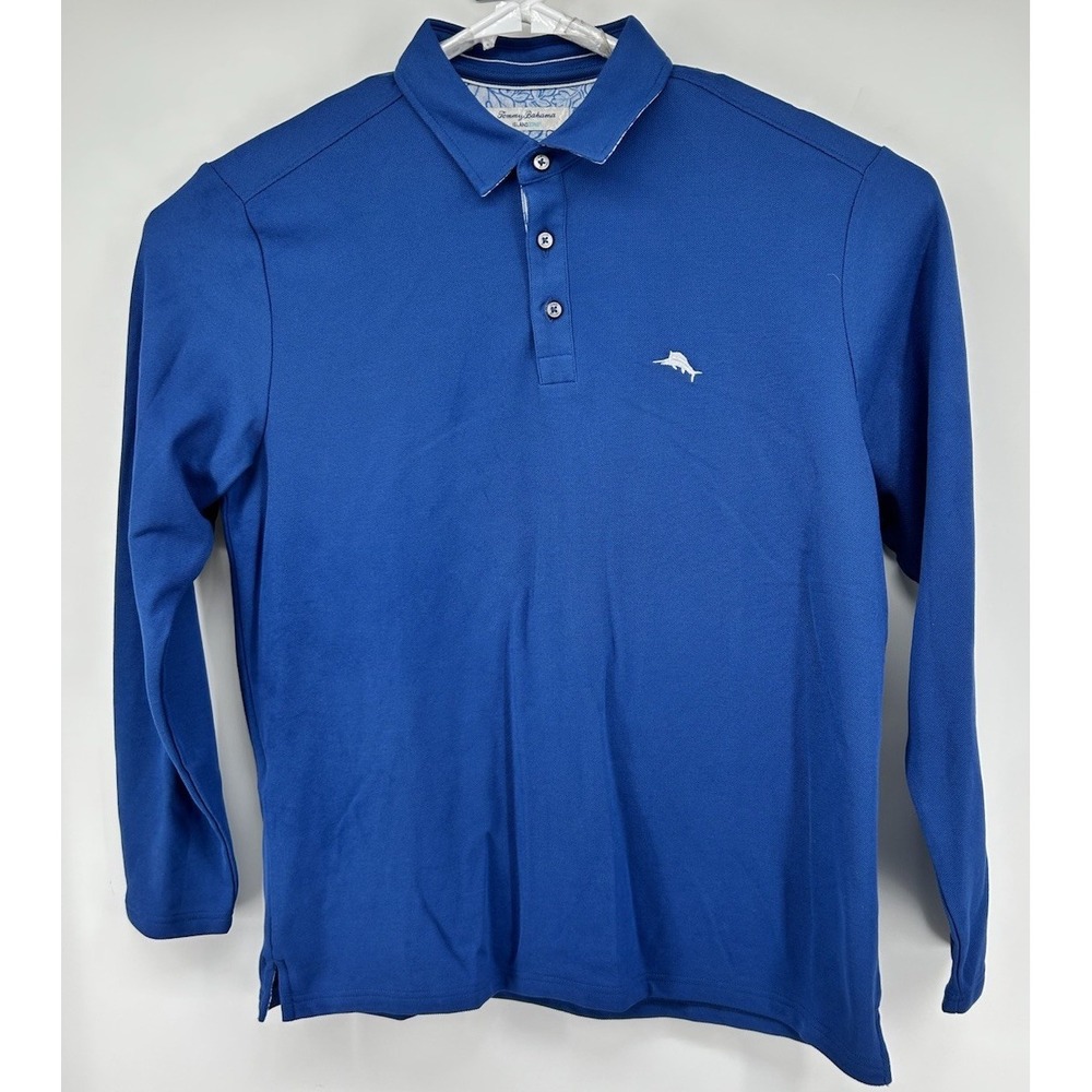 Tommy Bahama Long Sleeve Islandzone Polo Shirt Blue Men's Size Medium